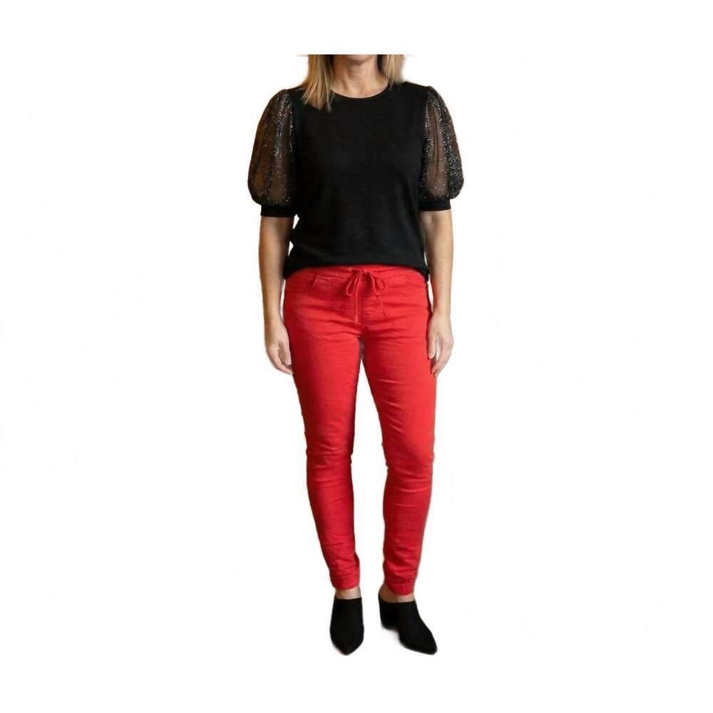 NEW MADE IN ITALY starlight italian magic pants in red